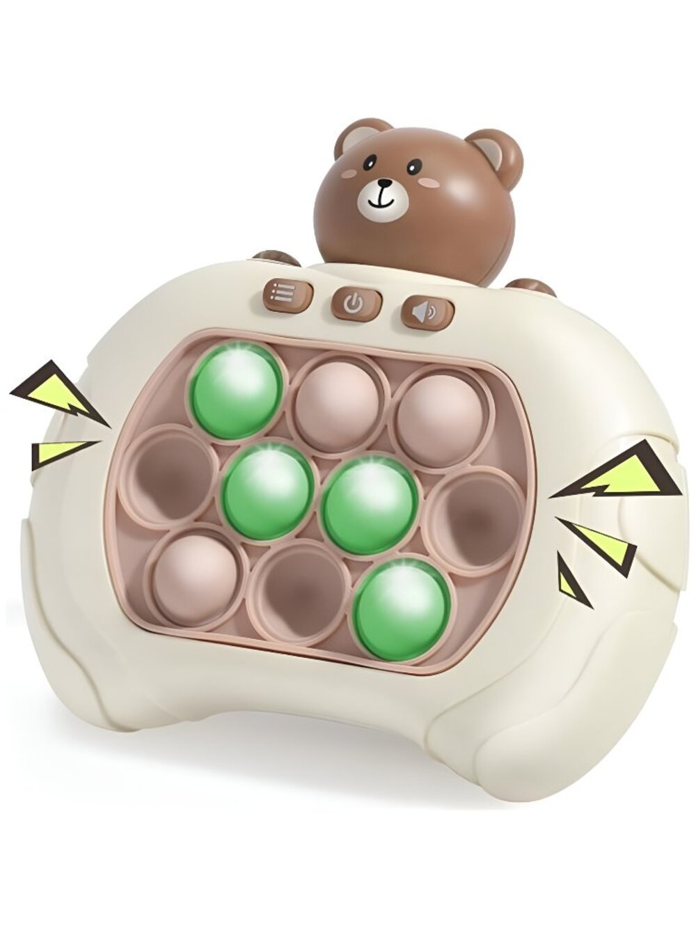 Push Pop Game It Fidget Toys Pro for Kids, Handheld Puzzle Game,Bear Green Light